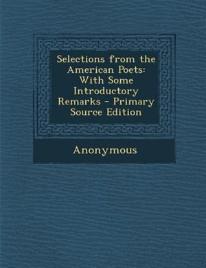 Couverture_Selections from the American Poets