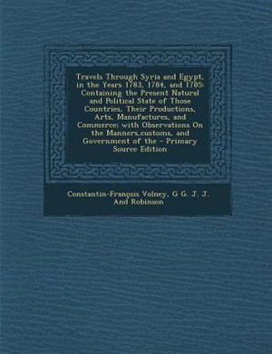 Couverture_Travels Through Syria and Egypt, in the Years 1783, 1784, and 1785