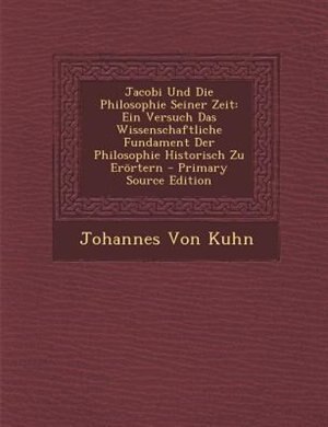 Couverture_Jacobi Und Die Philosophie Seiner Zeit