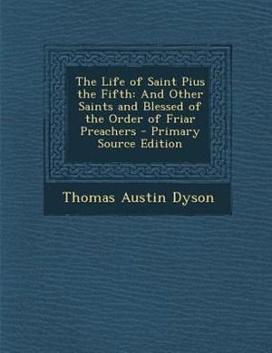 Couverture_The Life of Saint Pius the Fifth