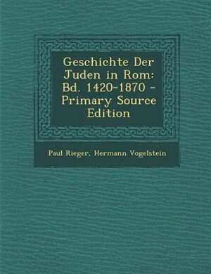 Front cover_Geschichte Der Juden in Rom