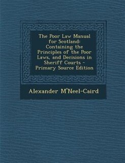 Couverture_The Poor Law Manual for Scotland