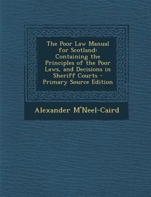 Couverture_The Poor Law Manual for Scotland