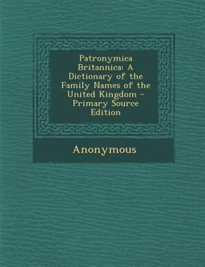 Couverture_Patronymica Britannica
