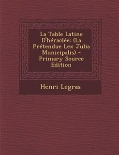 Couverture_La Table Latine D'héraclée