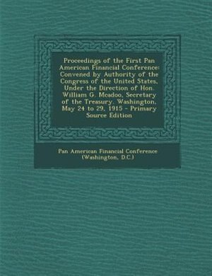 Front cover_Proceedings of the First Pan American Financial Conference