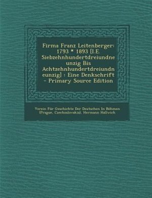 Couverture_Firma Franz Leitenberger