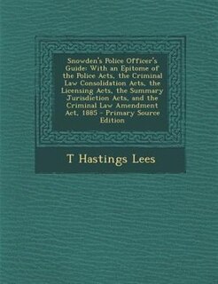Couverture_Snowden's Police Officer's Guide