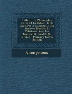 Front cover_Leibniz, La Philosophie Juive Et La Cabale