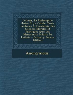 Front cover_Leibniz, La Philosophie Juive Et La Cabale