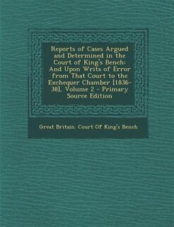 Front cover_Reports of Cases Argued and Determined in the Court of King's Bench