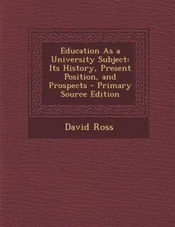 Couverture_Education As a University Subject
