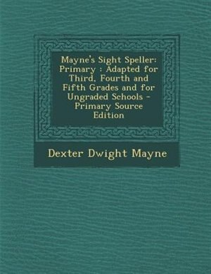 Front cover_Mayne's Sight Speller