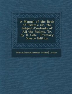 Couverture_A Manual of the Book of Psalms