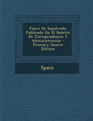 Couverture_Fuero De Sep·lveda