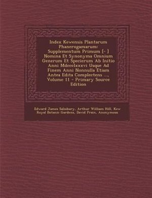 Front cover_Index Kewensis Plantarum Phanerogamarum