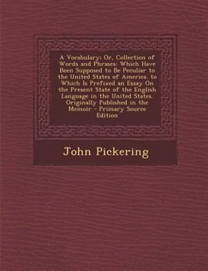 Front cover_A Vocabulary; Or, Collection of Words and Phrases
