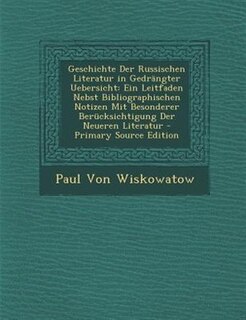 Front cover_Geschichte Der Russischen Literatur in GedrSngter Uebersicht