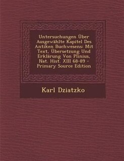 Front cover_Untersuchungen _ber AusgewShlte Kapitel Des Antiken Buchwesens