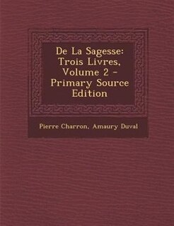 Front cover_De La Sagesse