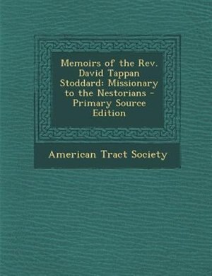 Couverture_Memoirs of the Rev. David Tappan Stoddard