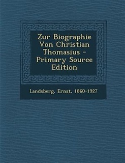 Front cover_Zur Biographie Von Christian Thomasius