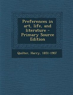 Front cover_Preferences in art, life, and literature