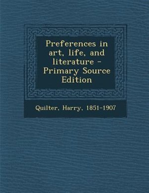 Front cover_Preferences in art, life, and literature