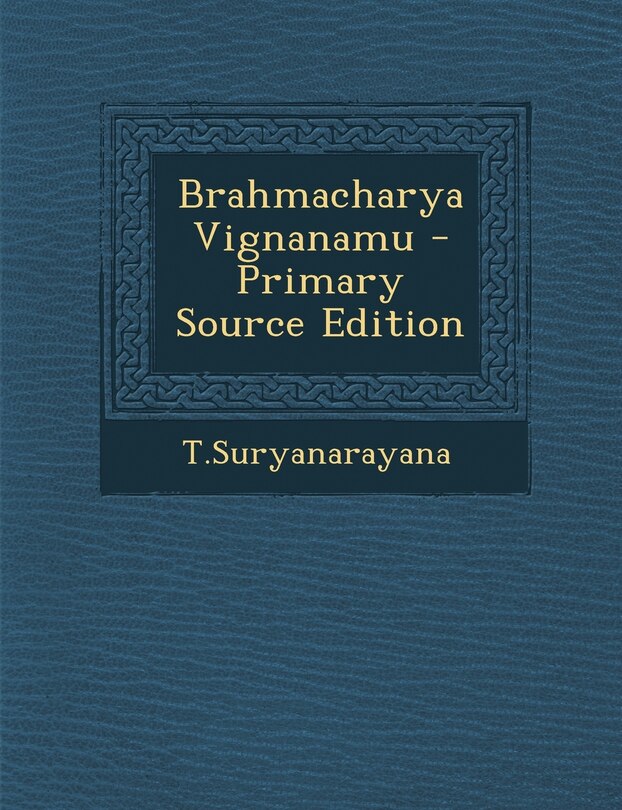 Couverture_Brahmacharya Vignanamu