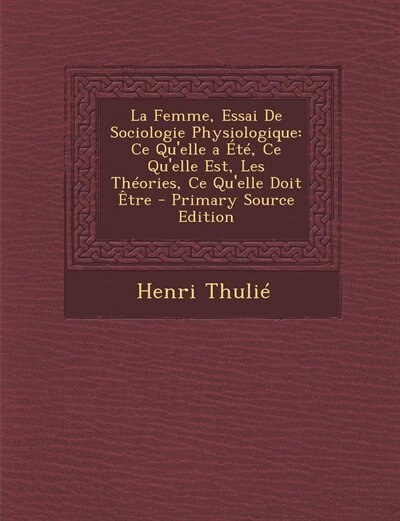 Front cover_La Femme, Essai De Sociologie Physiologique