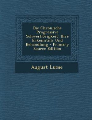 Couverture_Die Chronische Progressive Schwerhörigkeit