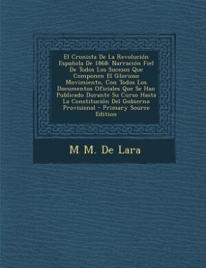 Front cover_El Cronista De La Revolución Española De 1868