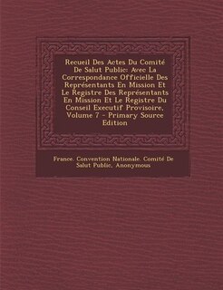 Couverture_Recueil Des Actes Du Comité De Salut Public