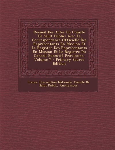 Couverture_Recueil Des Actes Du Comité De Salut Public