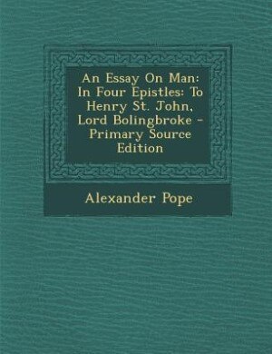 Front cover_An Essay On Man
