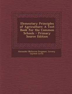 Front cover_Elementary Principles of Agriculture
