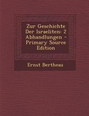 Couverture_Zur Geschichte Der Israeliten