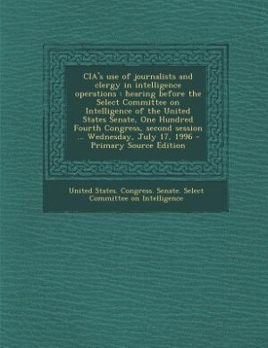 Couverture_CIA's use of journalists and clergy in intelligence operations