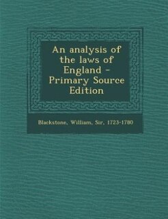 Couverture_An analysis of the laws of England