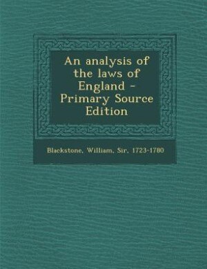 Couverture_An analysis of the laws of England