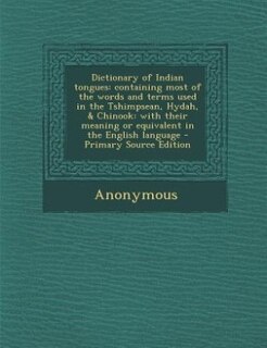 Front cover_Dictionary of Indian tongues