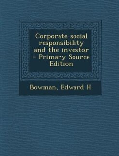 Front cover_Corporate social responsibility and the investor