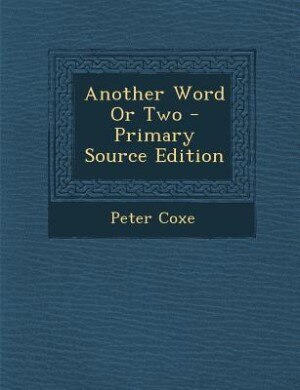 Couverture_Another Word Or Two - Primary Source Edition