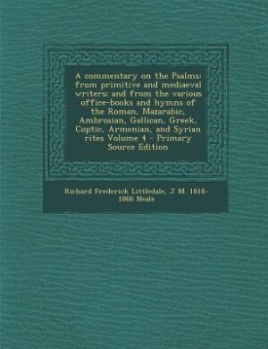 Front cover_A commentary on the Psalms