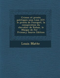 Front cover_Crimes et procès politiques sous Lous XIV