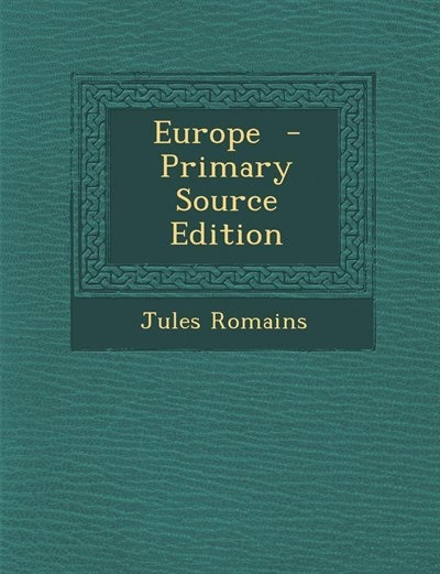 Front cover_Europe  - Primary Source Edition