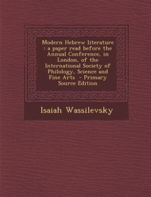 Front cover_Modern Hebrew literature