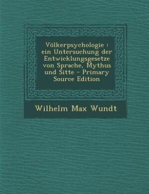 Front cover_Völkerpsychologie