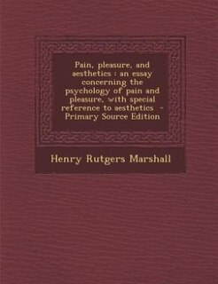 Couverture_Pain, pleasure, and aesthetics