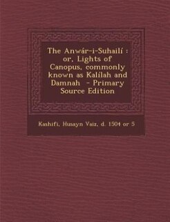 Front cover_The Anwár-i-Suhailí